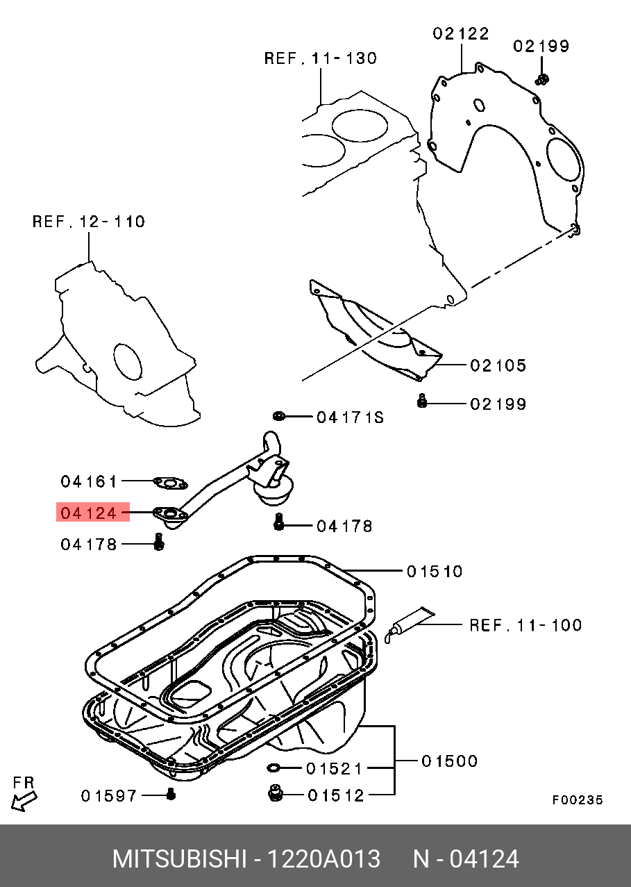 Фильтр масляного поддона двигателя - Mitsubishi 1220A013