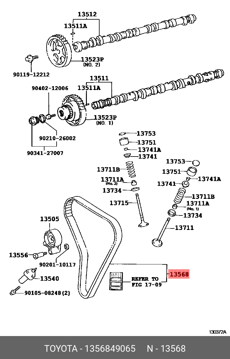 Ремень ГРМ - Toyota 13568-49065