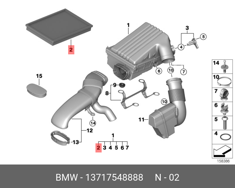 Фильтр воздушный - BMW 13 71 7 548 888