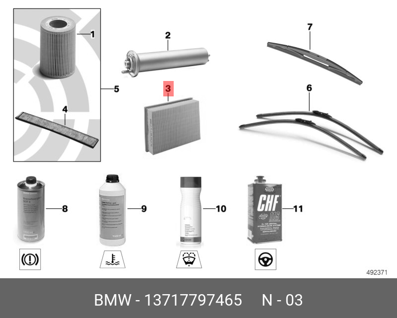 Фильтр воздушный - BMW 13717797465