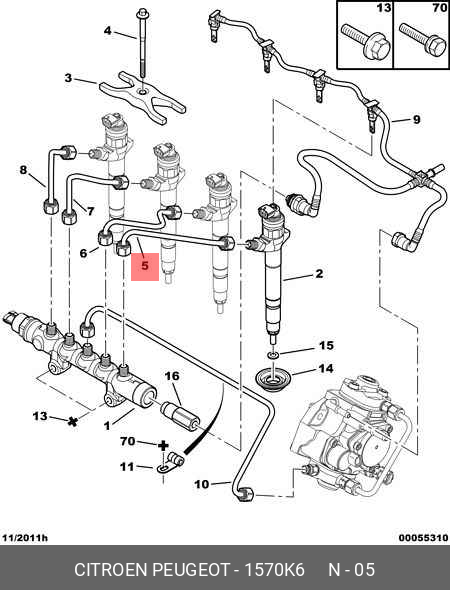 Шланг тормозной - Citroen/Peugeot 1570.K6
