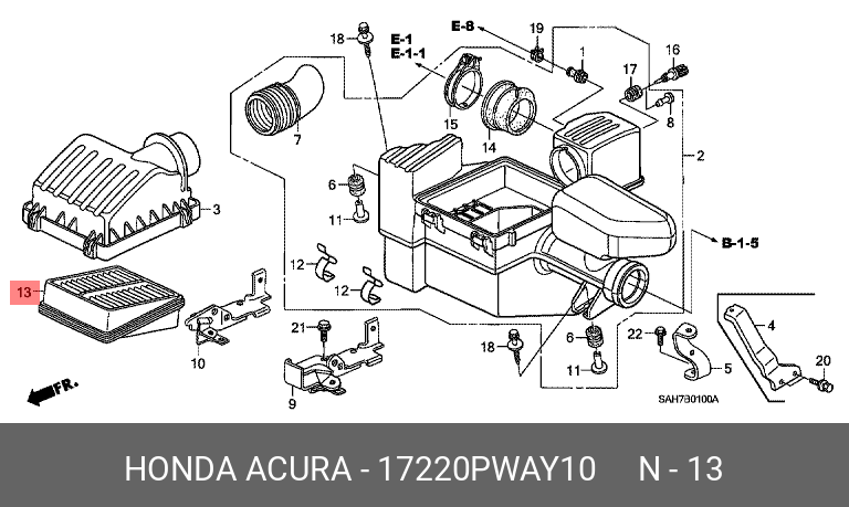 Фильтр воздушный - Honda 17220-PWA-Y10