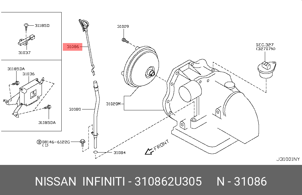 Датчик давления масла - Nissan 31086-2U305