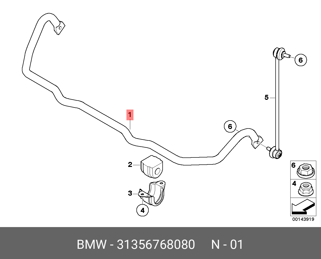 Стабилизатор передний - BMW 31 35 6 768 080
