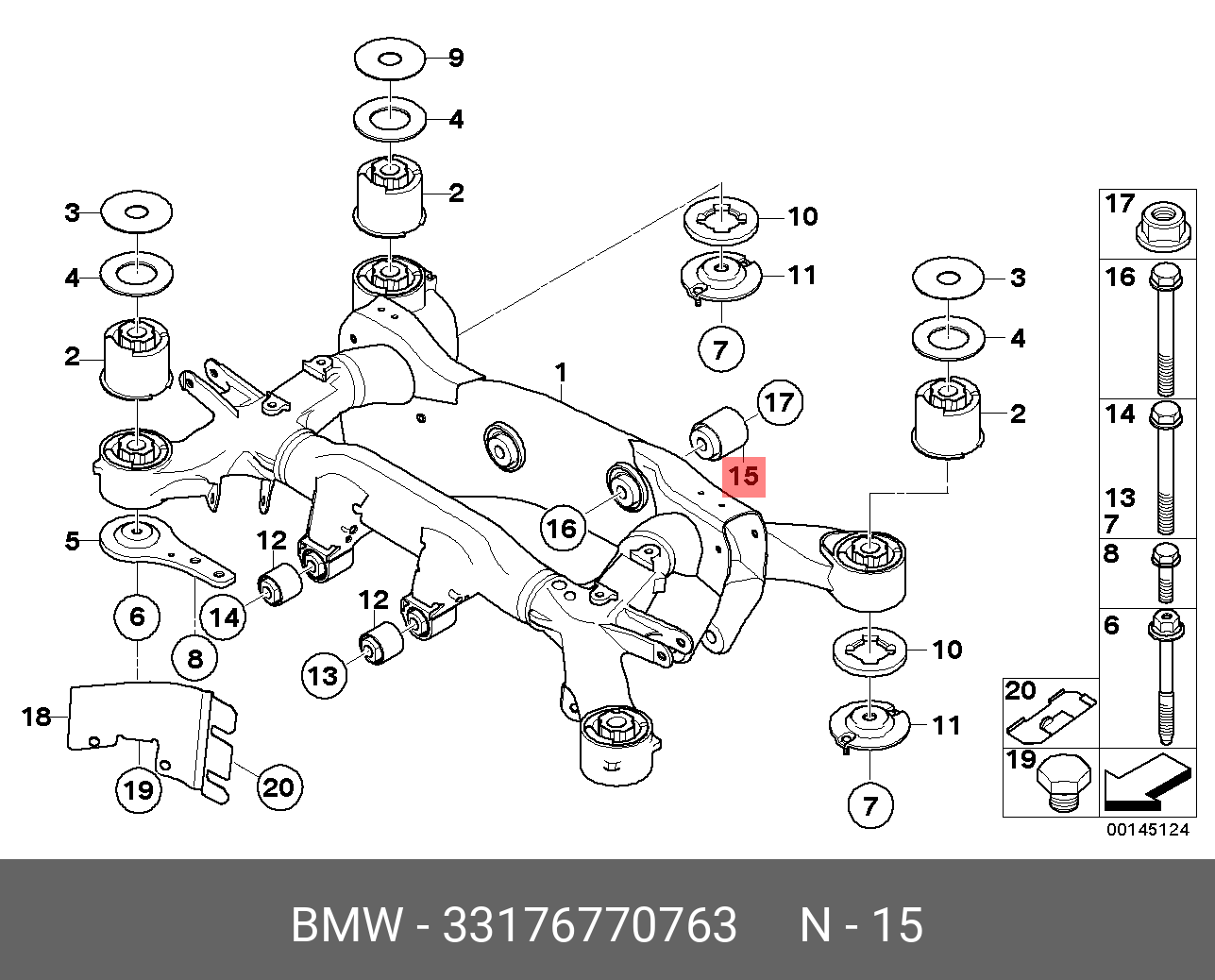 Сайлентблок балки моста  - BMW 33 17 6 770 763