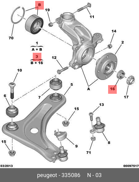 Комплект подшипника ступицы колеса | перед | - Citroen/Peugeot 3350.86