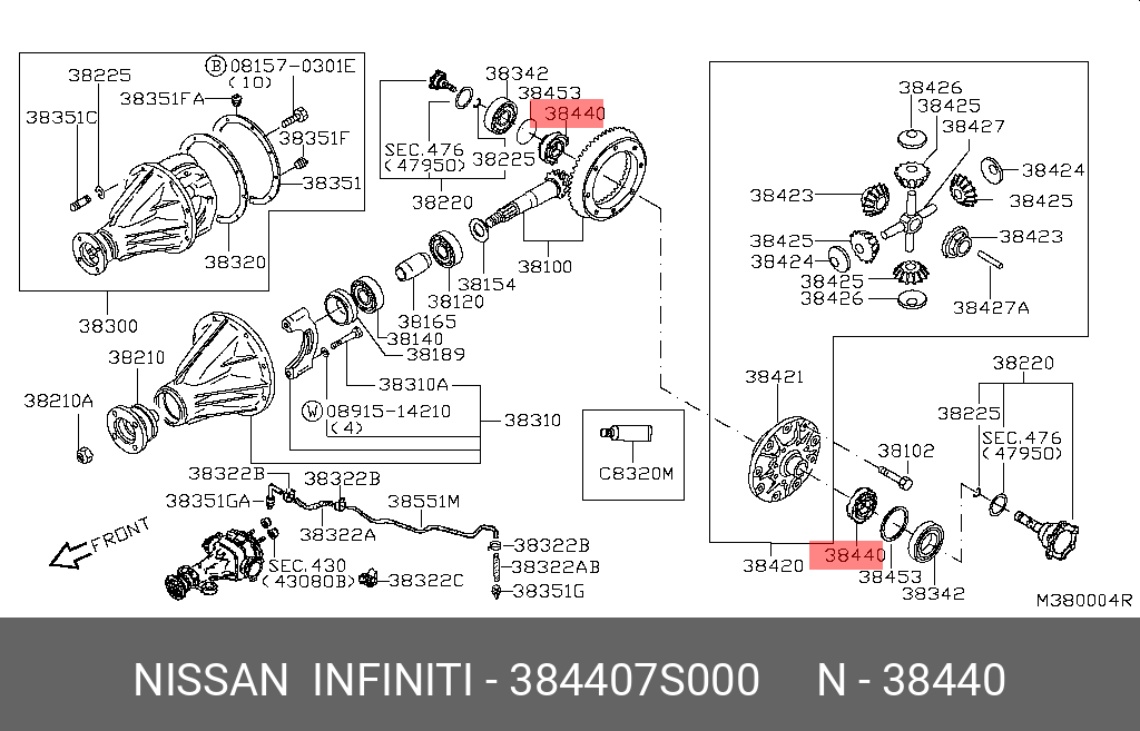 Подшипник ступицы - Nissan 38440-7S000
