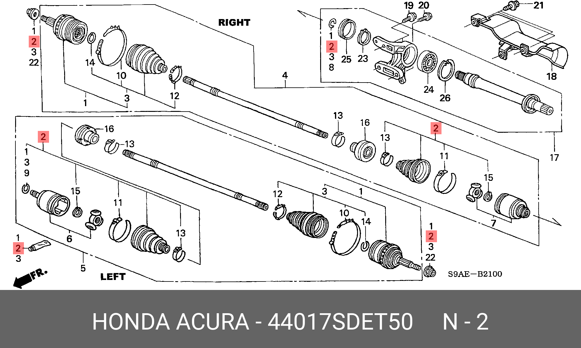 Пыльник ШРУСа внутреннего - Honda 44017-SDE-T50