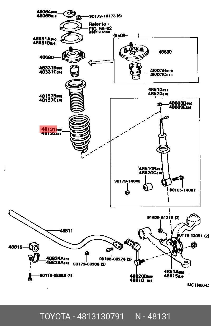 Пружина ходовой части - Toyota 48131-30791