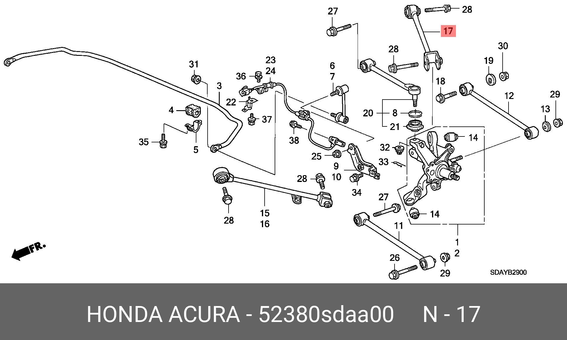 Рычаг подвески | зад лев | - Honda 52380-SDA-A00