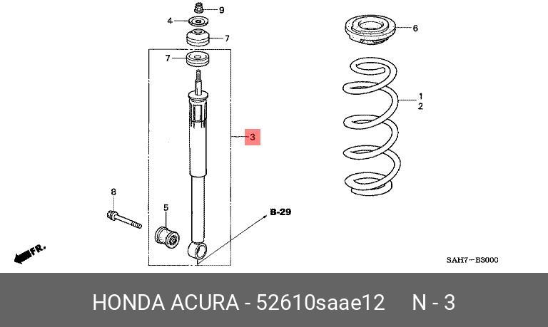 Амортизатор | зад прав/лев | - Honda 52610-SAA-E12