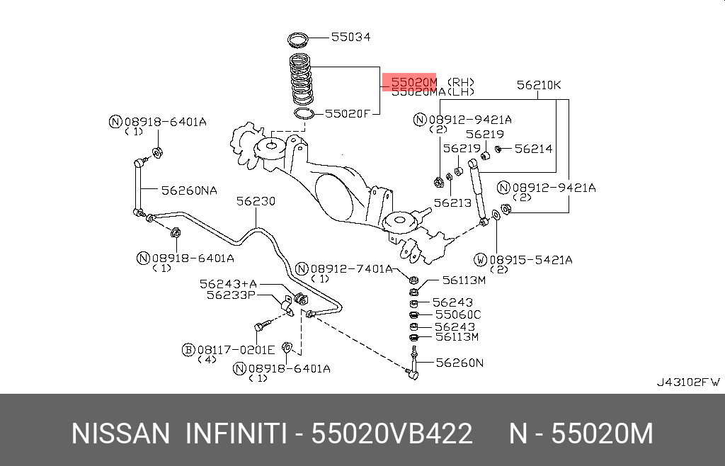 Пружина зад. Y61 - Nissan 55020-VB422