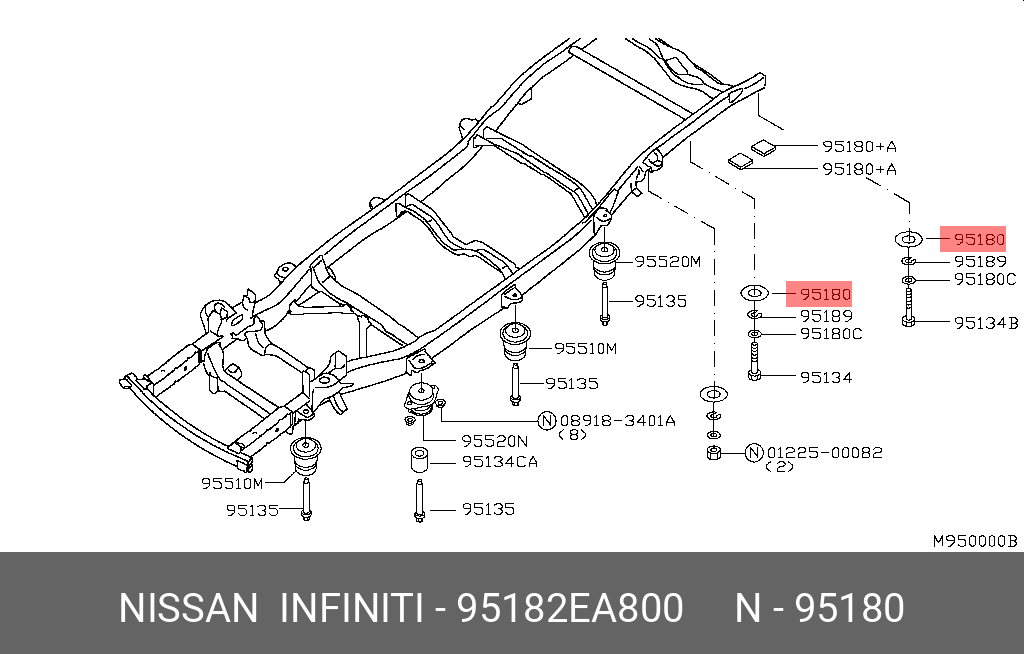 Сайлентблок - Nissan 95182-EA800