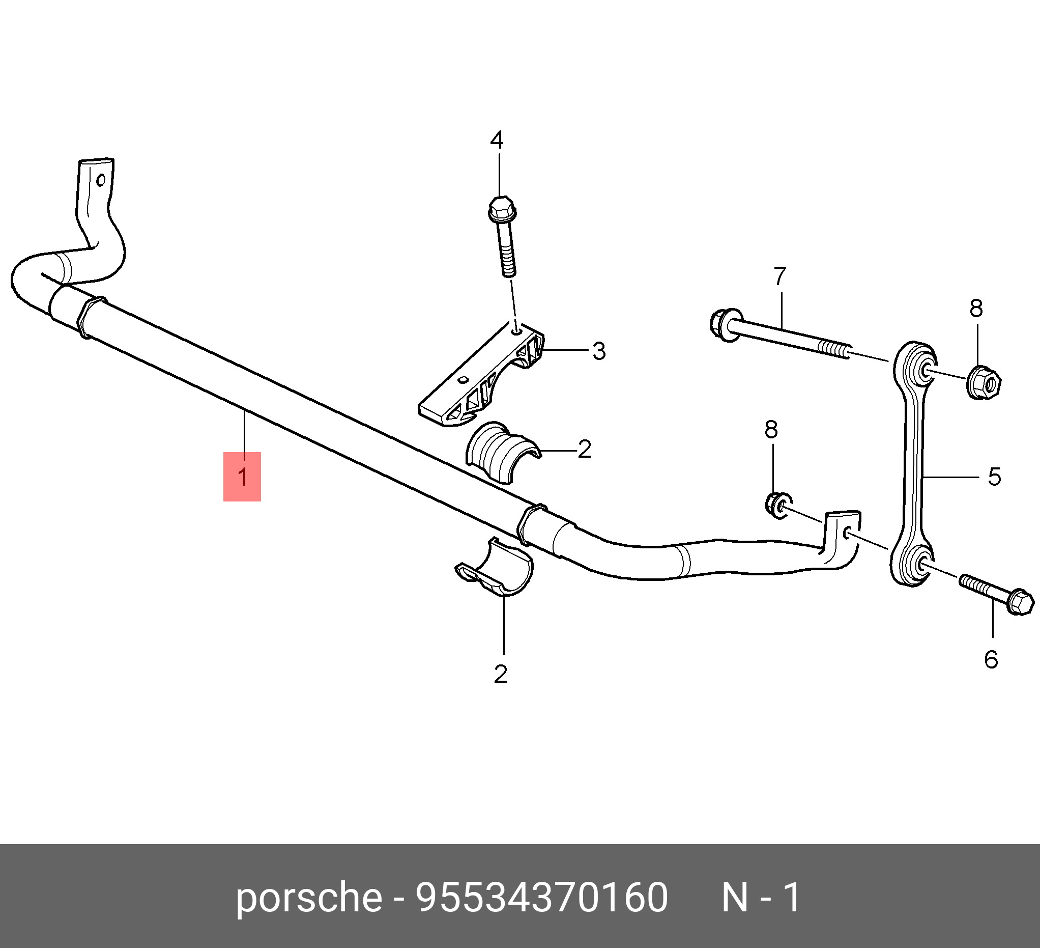 Stabilisator - Porsche 95534370160