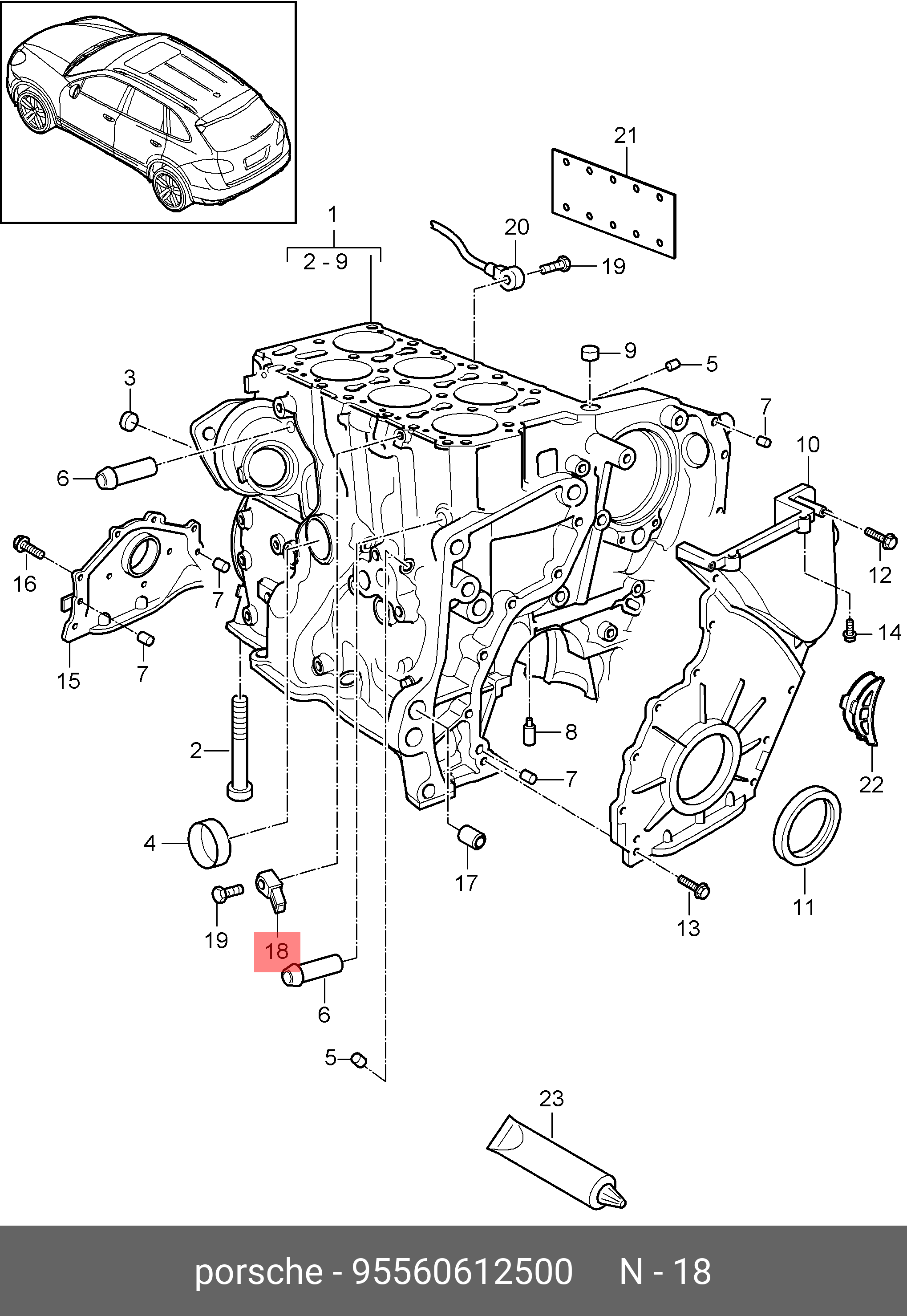 Датчик детонации ДВС - Porsche 95560612500