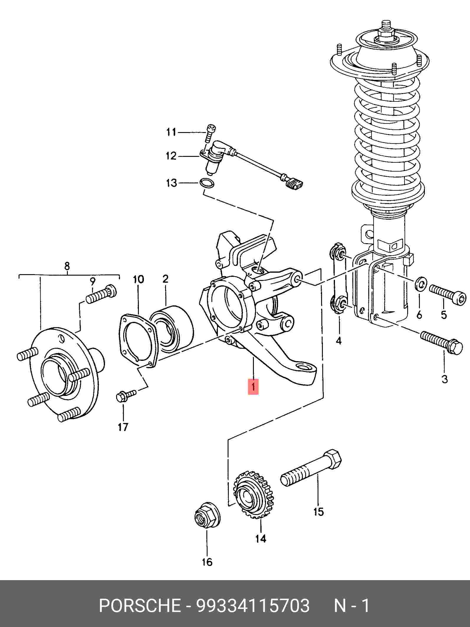 Корпус подшипника ступицы - Porsche 99334115703