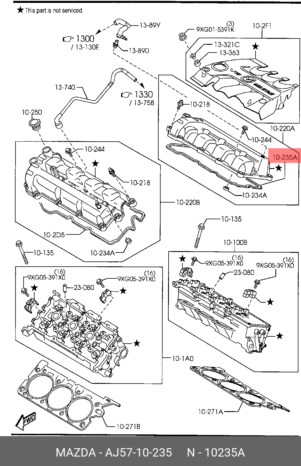 Прокладка клапанной крышки - Mazda AJ57-10-235