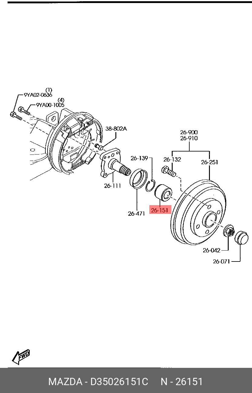 Подшипник ступицы задней - Mazda D35026151C