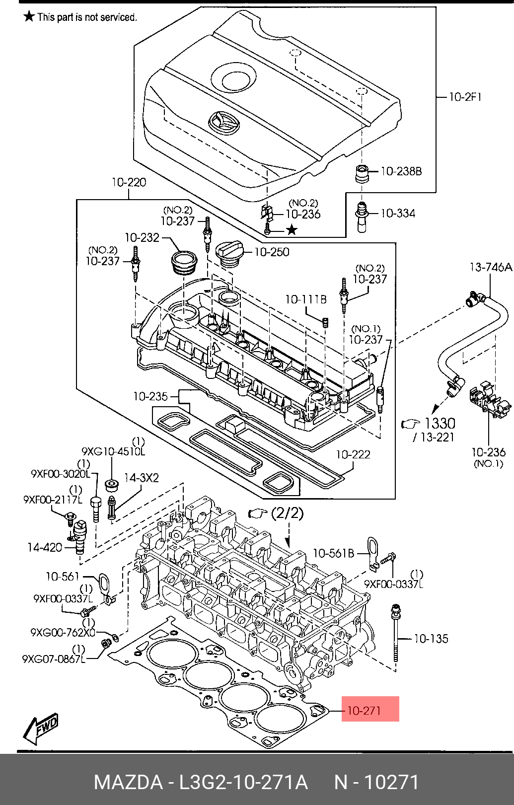 Прокладка головки блока цилиндров - Mazda L3G2-10-271A