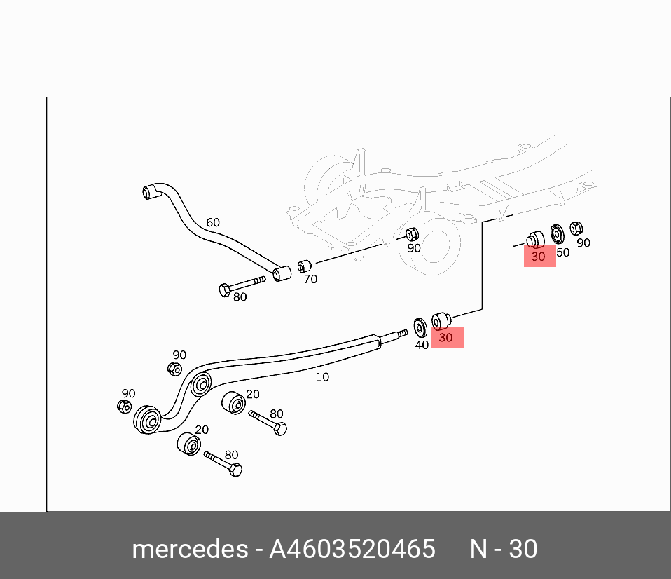 Сайлентблок рычага подвески | перед | - Mercedes A 460 352 04 65