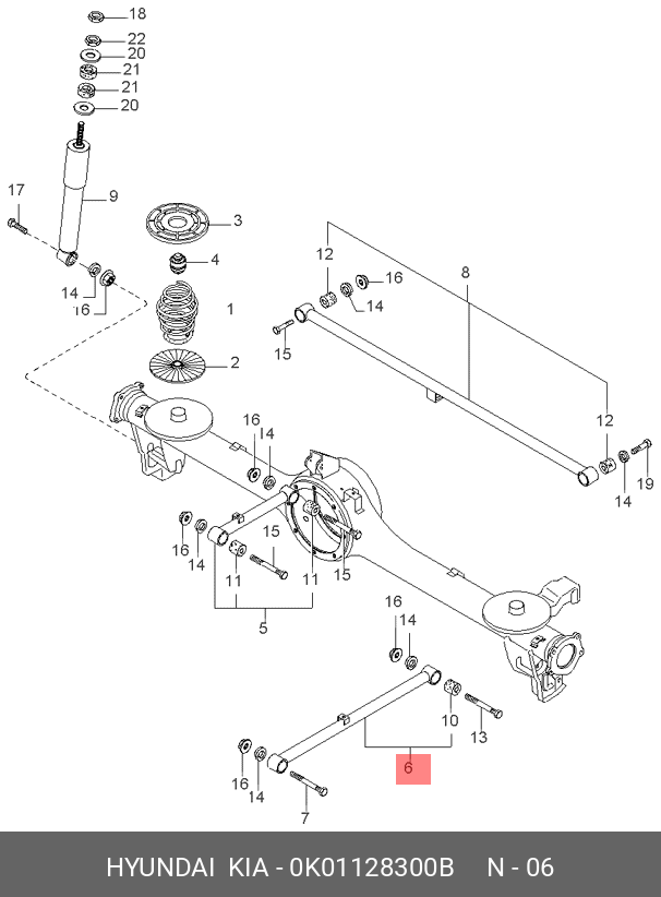 Штанга подвески - Hyundai/Kia 0K01128300B