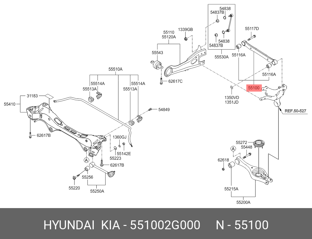 Рычаг подвески | зад | - Hyundai/Kia 55100-2G000