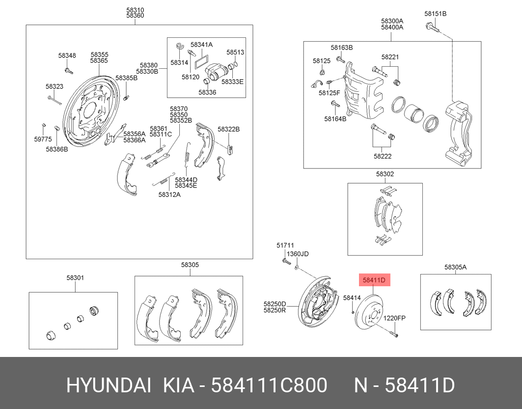 Диск тормозной задний - Hyundai/Kia 584111C800