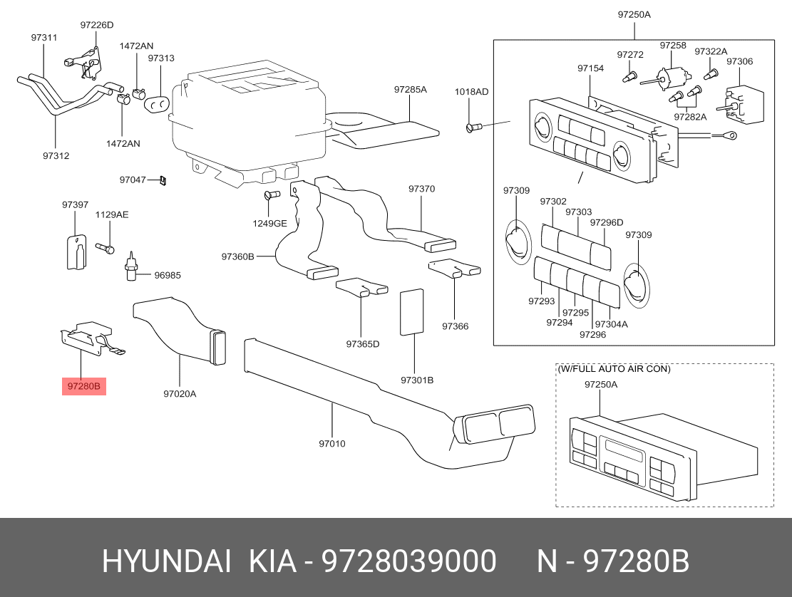 Датчик температуры воздуха - Hyundai/Kia 9728039000