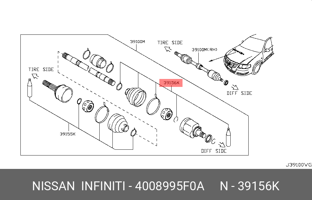 Пыльник ШРУСа - Nissan 40089-95F0A