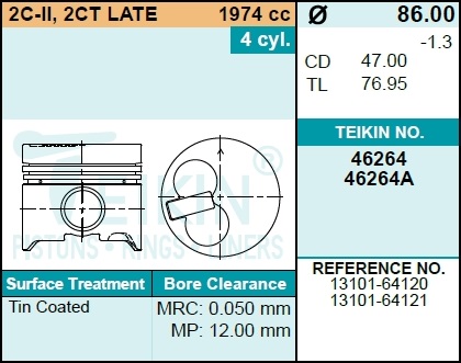 Поршень-комплект - Teikin 46264.050