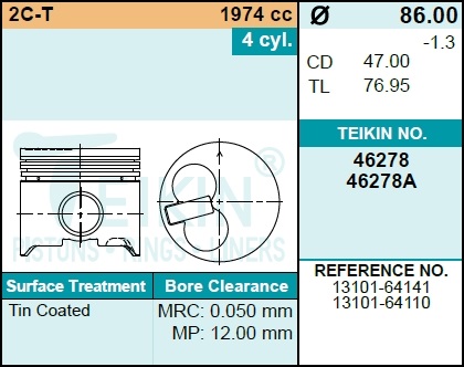 Поршень-комплект - Teikin 46278.100