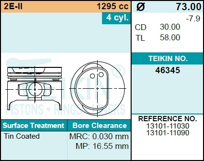Поршень-комплект - Teikin 46345.050