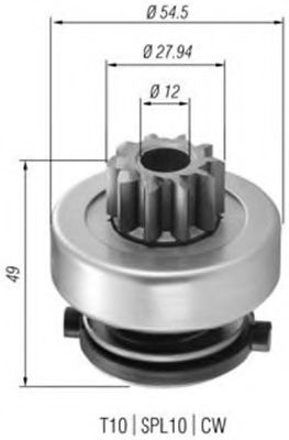 Бендикс стартера - Magneti Marelli 940113020365