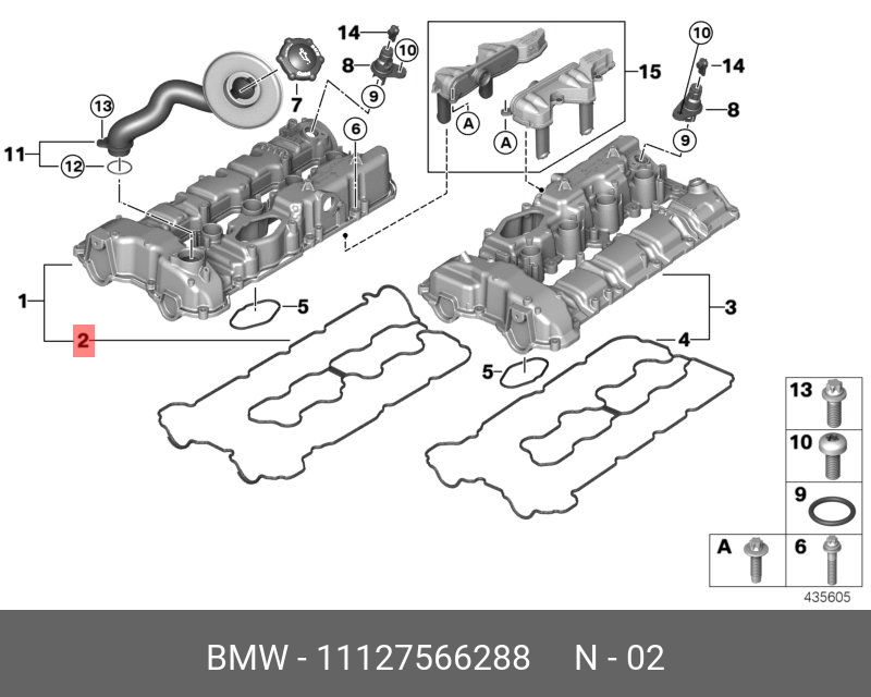 Прокладка крышки клапанов - BMW 11 12 7 566 288