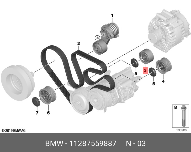 Промежуточная шестерня - BMW 11 28 7 559 887