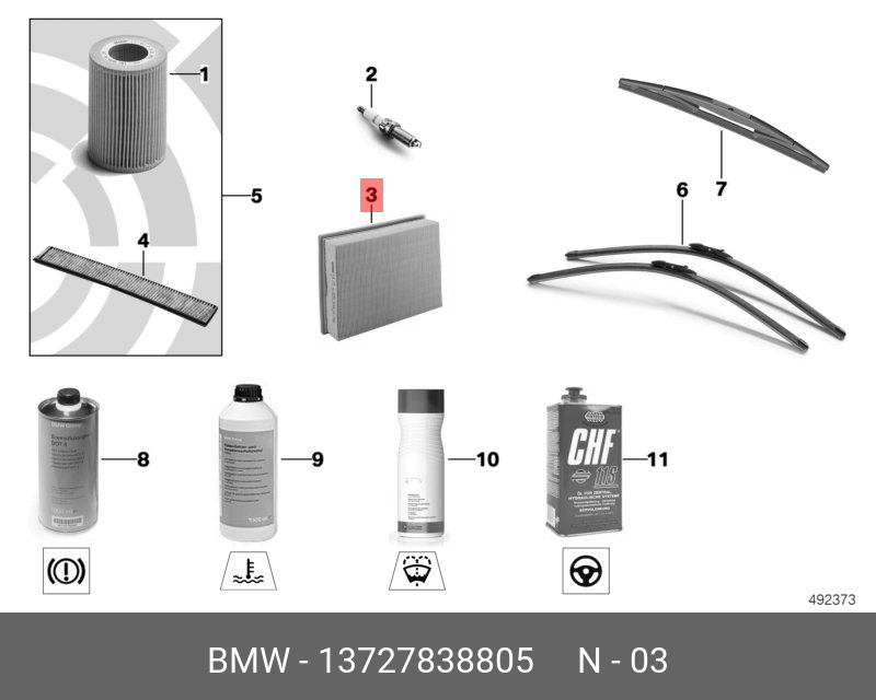 Фильтр воздушный - BMW 13 72 7 838 805