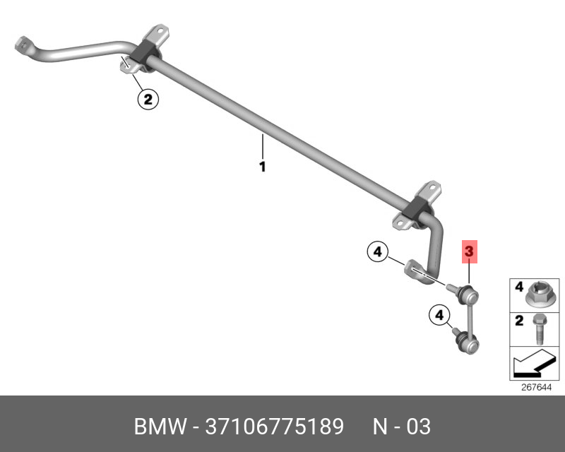 Стойка стабилизатора задняя - BMW 37 10 6 775 189