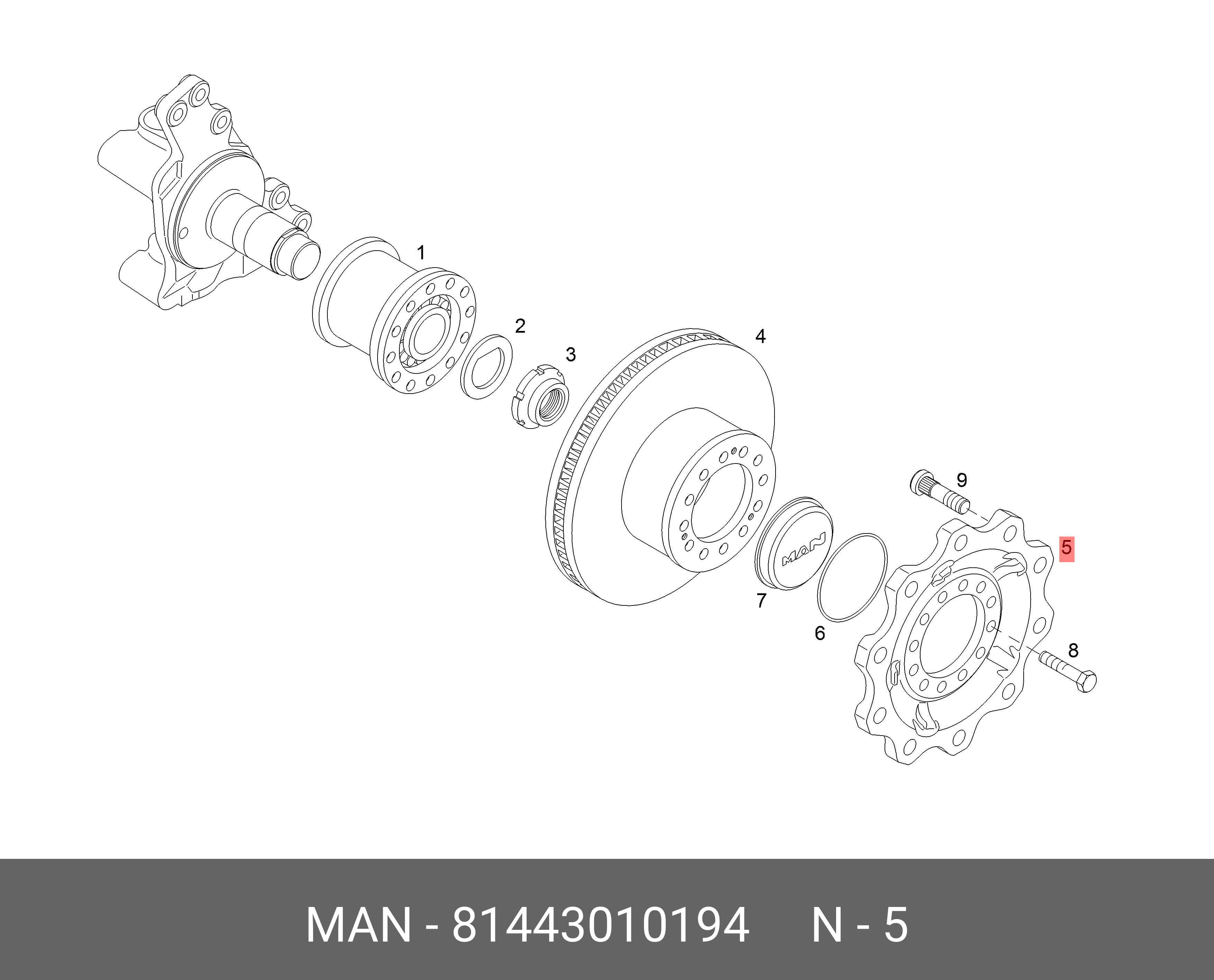 Vorderradflansch - MAN 81443010194