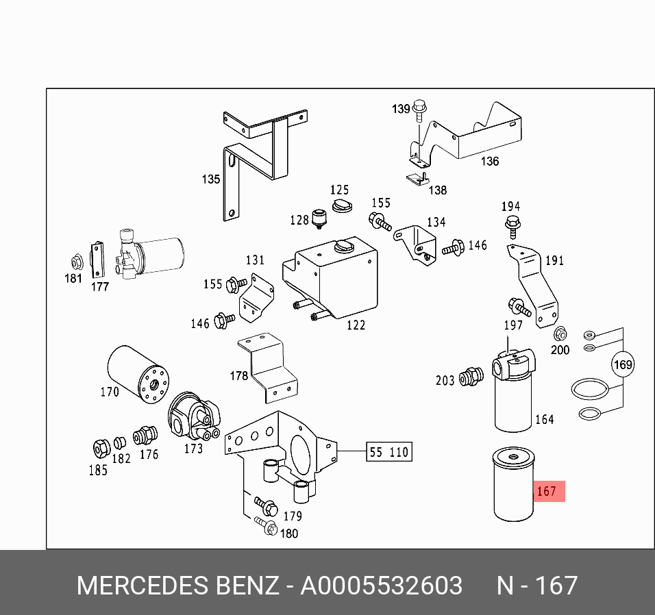 Фильтр масляный - Mercedes A0005532603
