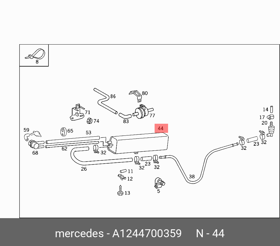 Фильтр воздушный топливного бака - Mercedes A1244700359