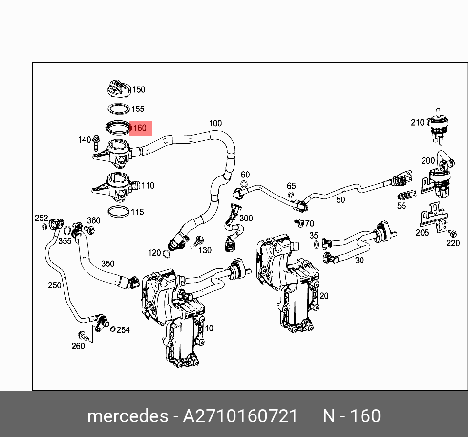 Прокладка - Mercedes A2710160721