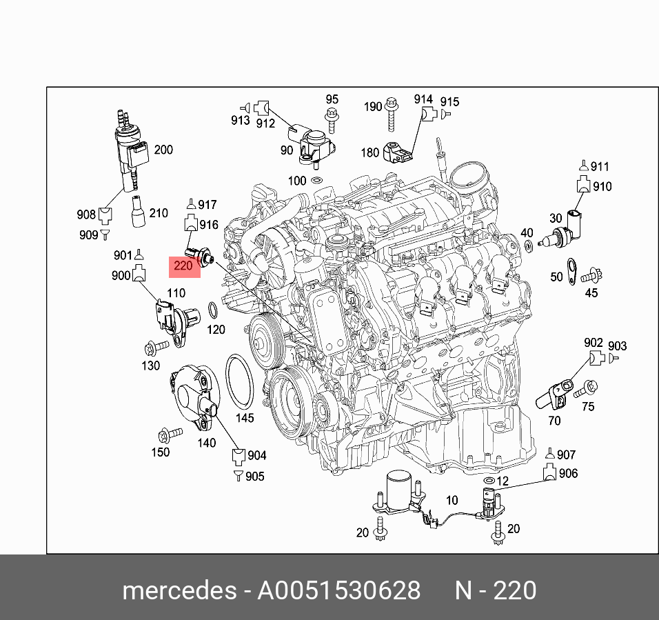 Датчик давления масла - Mercedes A0051530628