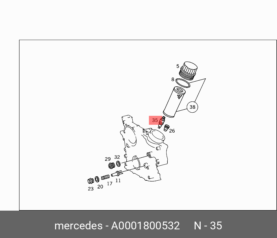 Клапан перепускной - Mercedes A0001800532