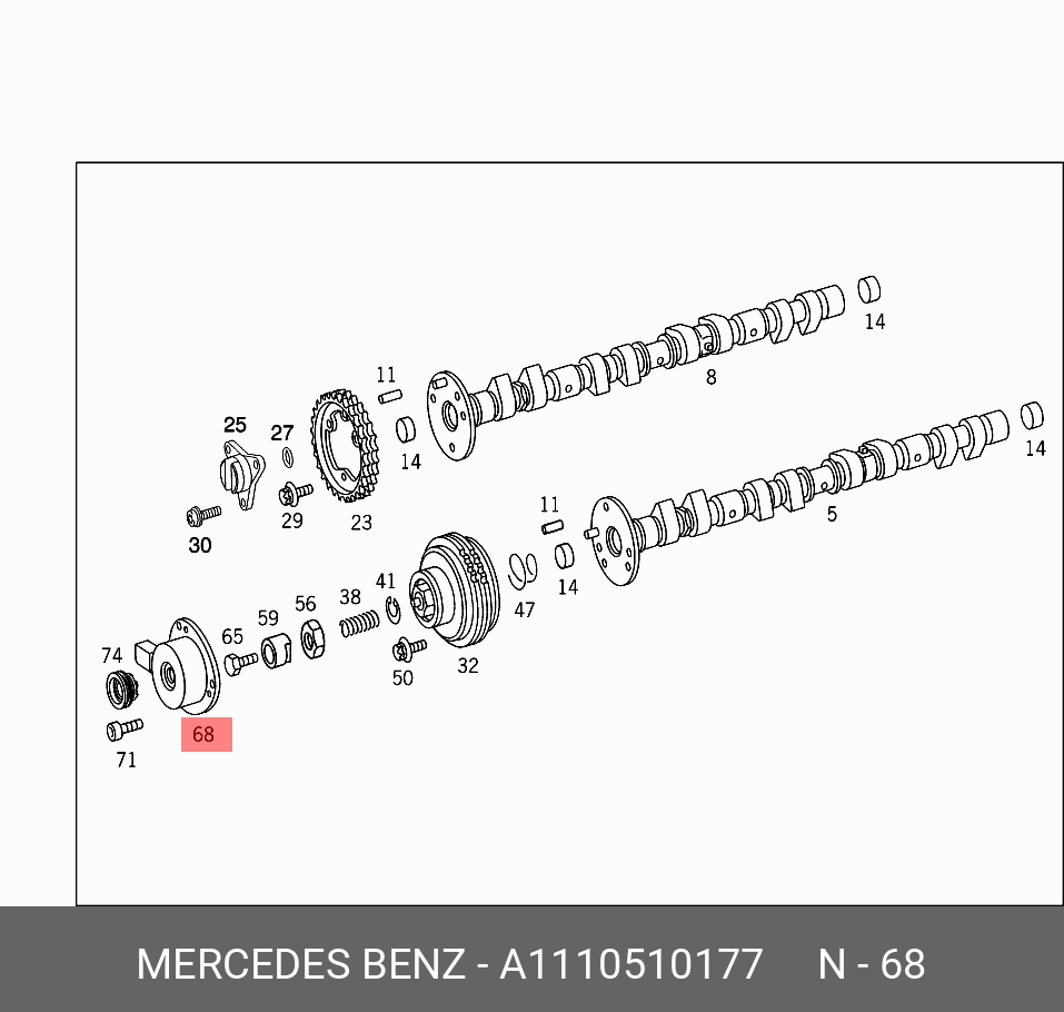 Датчик магнитный распределительного вала - Mercedes A1110510177