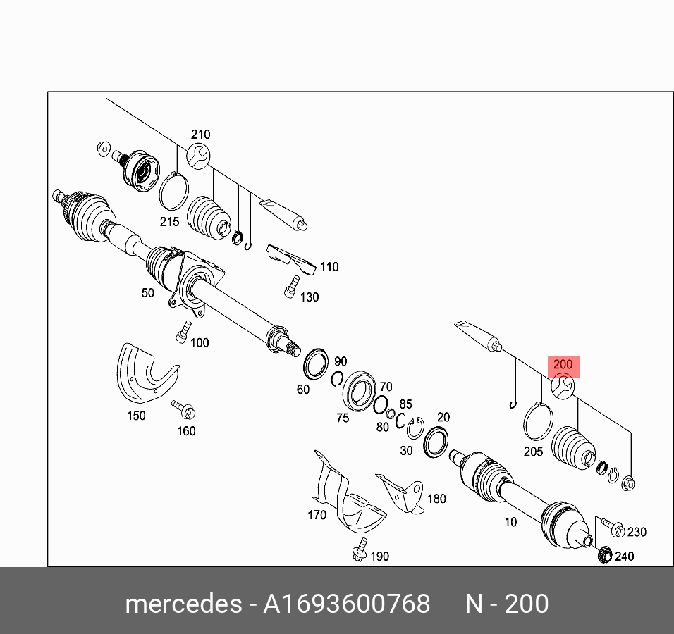 Ремкомплект манжет - Mercedes A1693600768