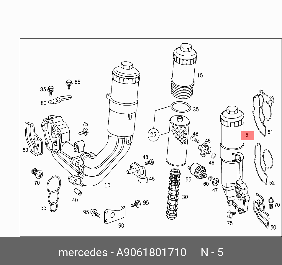 Фильтр маслянный - Mercedes A9061801710