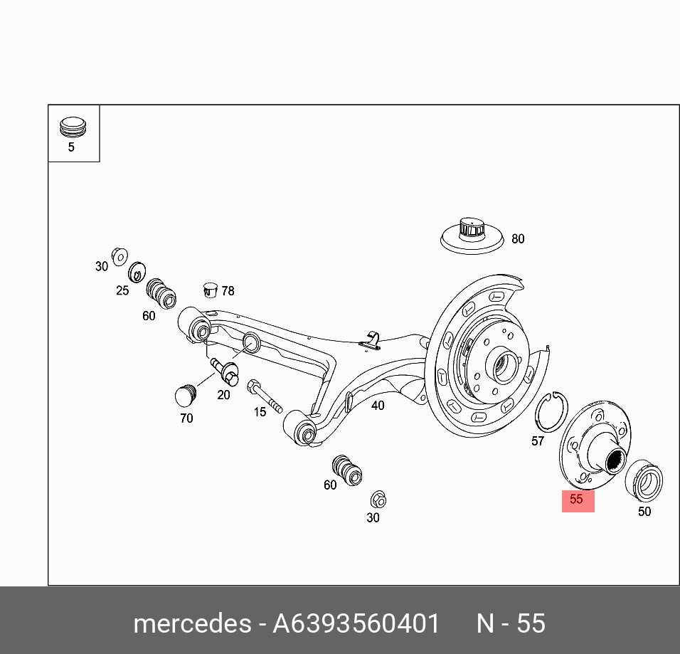 Ступица колеса | зад | - Mercedes A6393560401