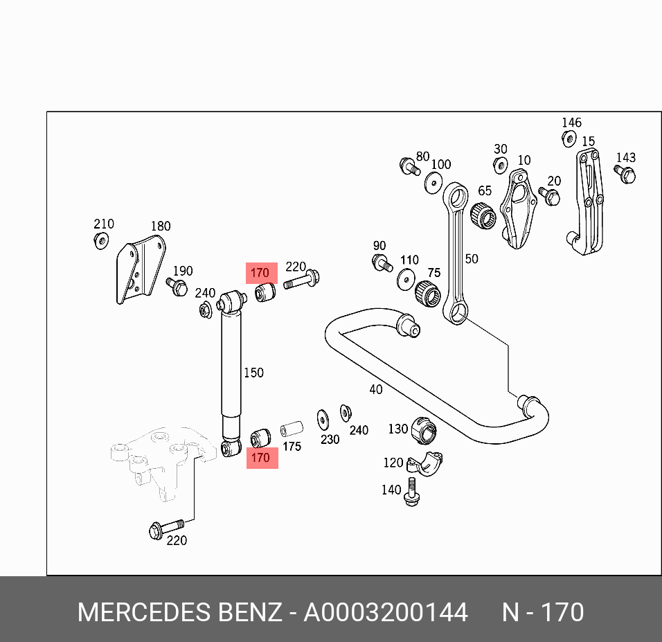 Резиновый упор - Mercedes A0003200144