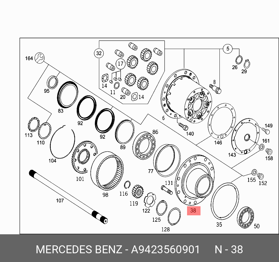Ступица колеса - Mercedes A9423560901