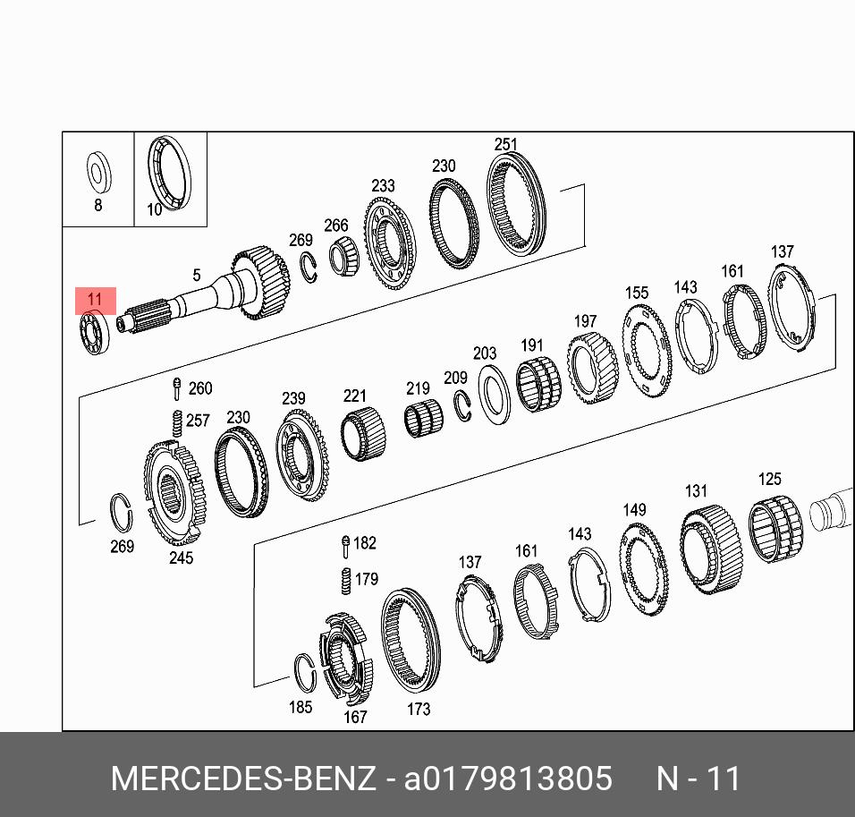 Подшипник роликовый конический | зад | - Mercedes A0179813805